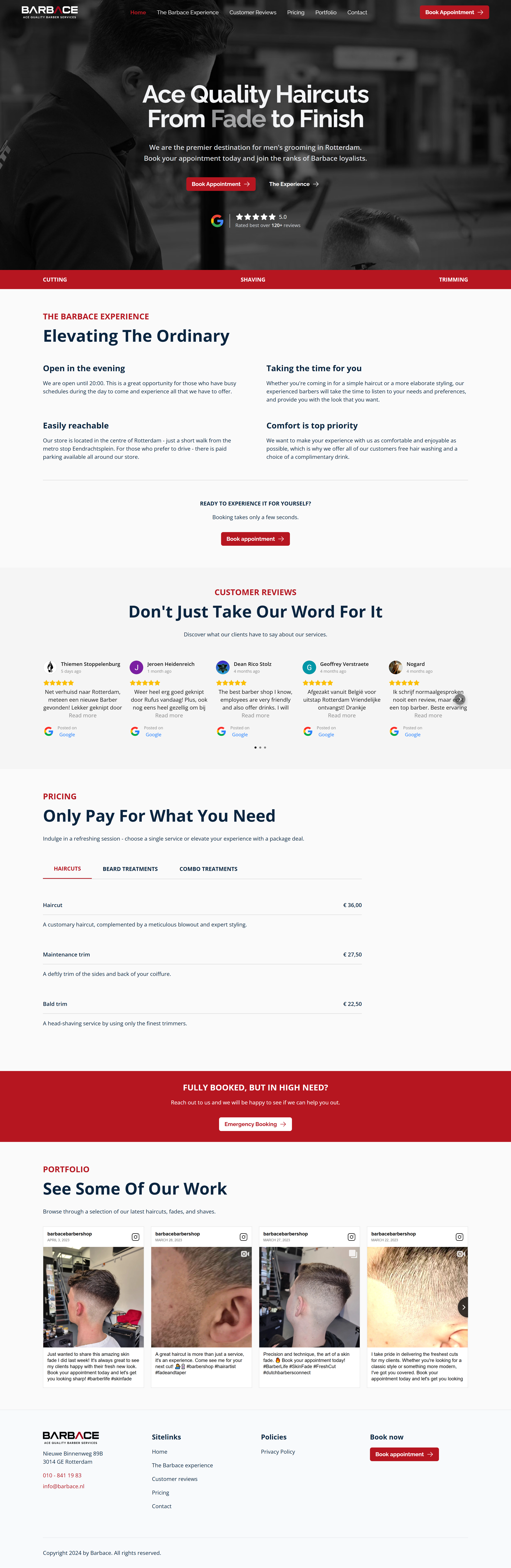 Barbace website